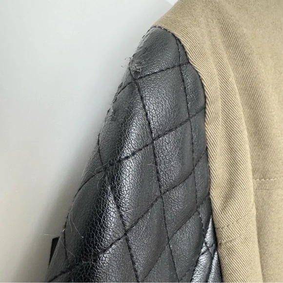 Walter Baker Olive and Black Quilted Leather Jacket size small - Picture 3 of 3